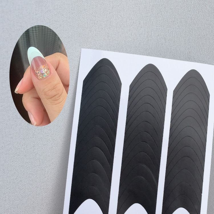 Nail Art French Sticker Paper Internet Celebrant Explosion Crescent Smile Line Auxiliary Sticker Nail Decoration Small Pattern Wavy Line Patch