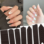 Nail Art French Sticker Paper Internet Celebrant Explosion Crescent Smile Line Auxiliary Sticker Nail Decoration Small Pattern Wavy Line Patch
