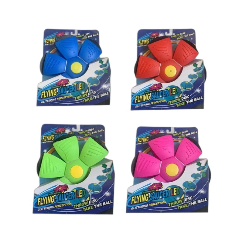 Factory wholesale magic flying saucer ball thickened children's toys elastic luminous stepping ball outdoor pat foot stepping ball