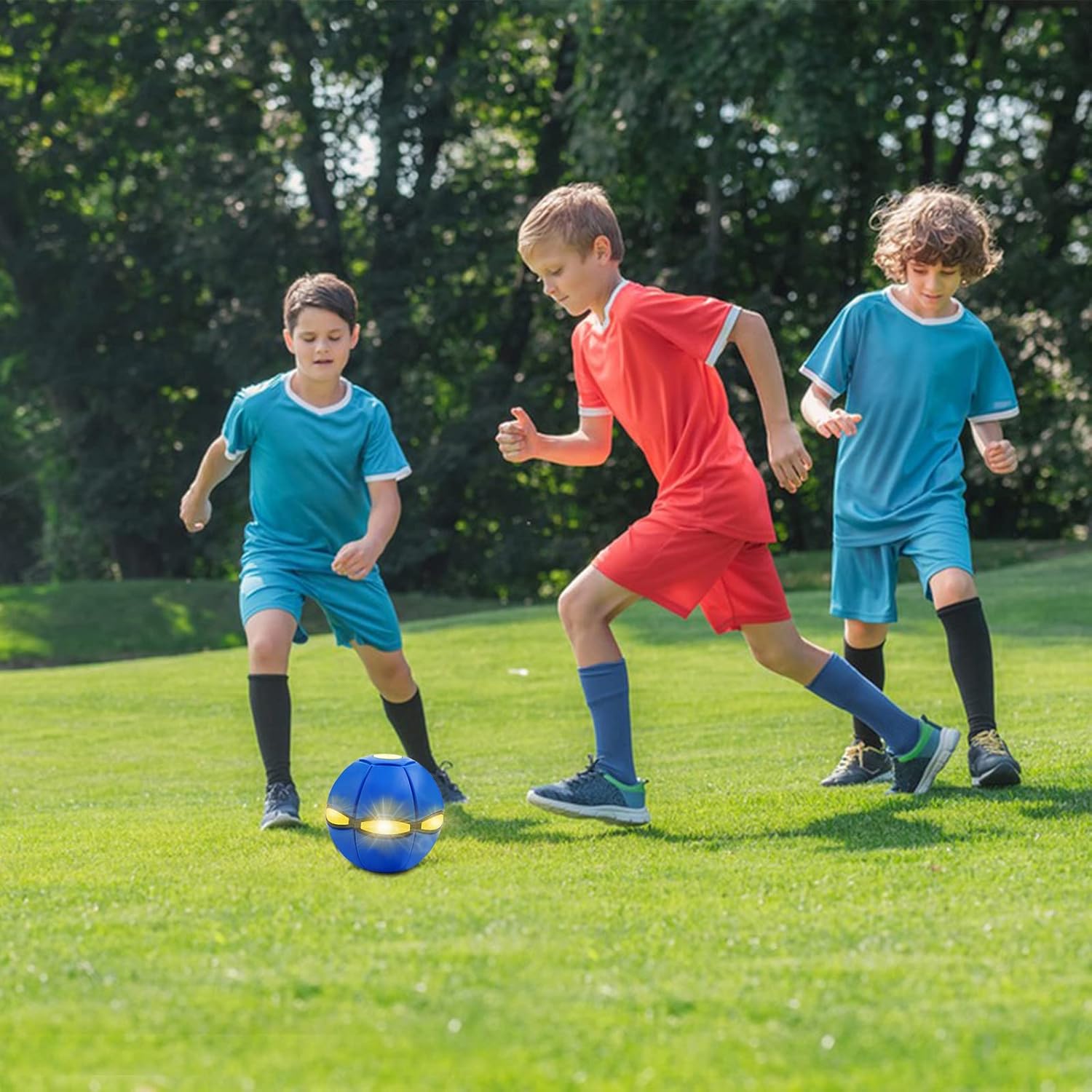 UFO Magic Football Make it Flat Throw disc with Light Flying Toy with Ball for Kids and Pets