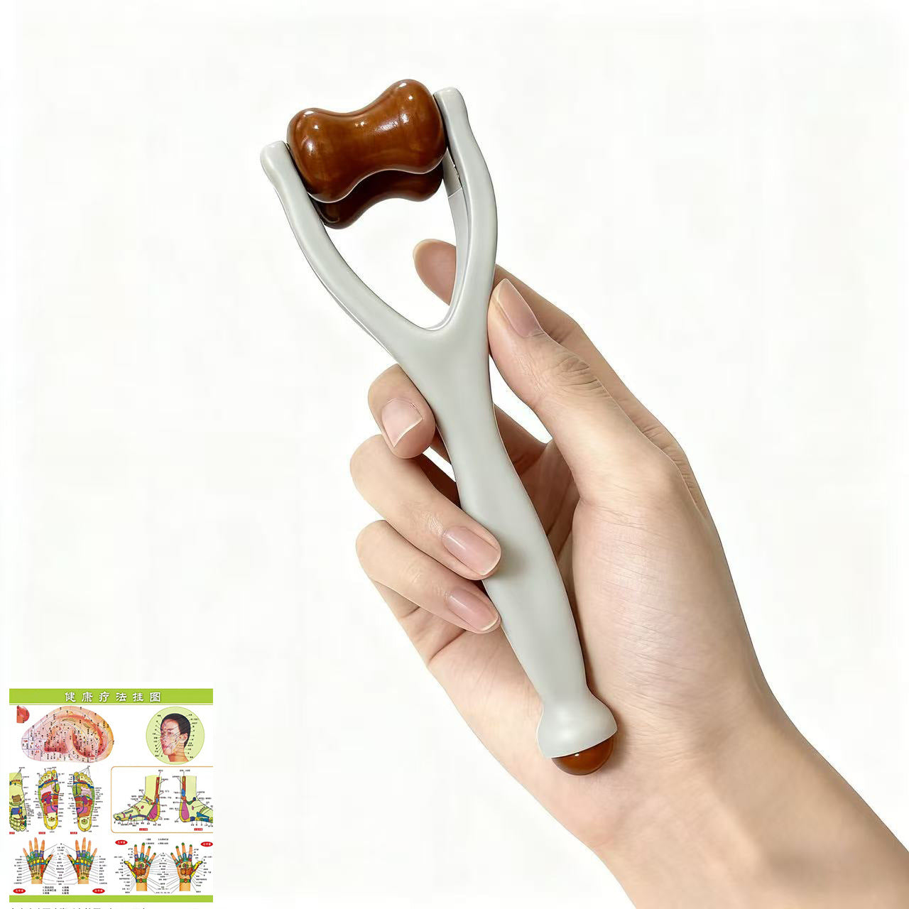 Finger Massager, Stone Roller Massage Clip, Hand Joint Meridian Dredging, Thinning and Lengthening, Finger Scraping Artifact