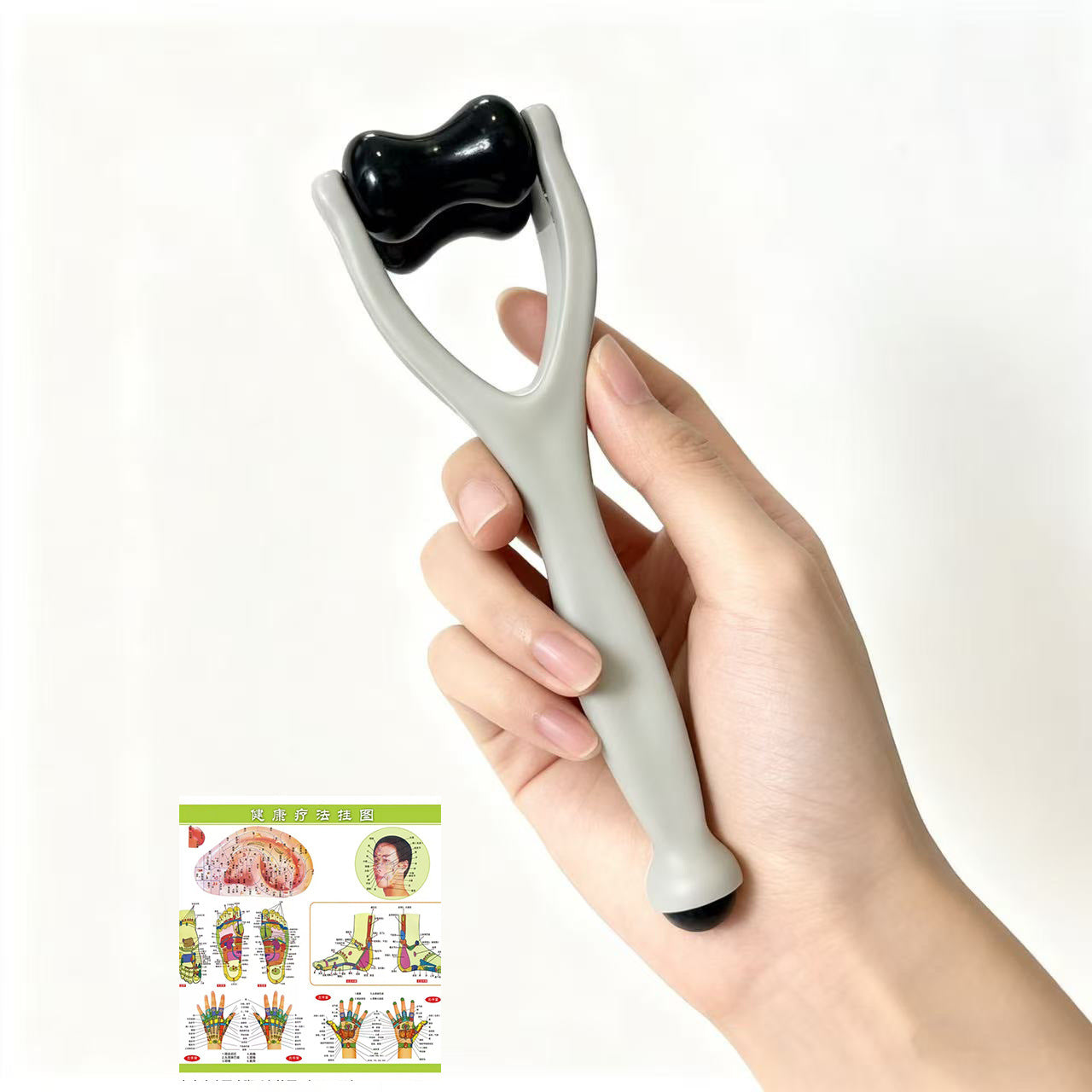 Finger Massager, Stone Roller Massage Clip, Hand Joint Meridian Dredging, Thinning and Lengthening, Finger Scraping Artifact