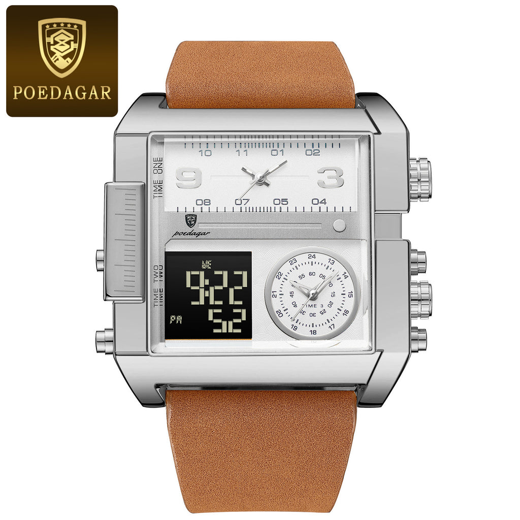 Swiss brand new electronic watch double display fashion waterproof quartz watch live foreign trade explosions a generation of hair