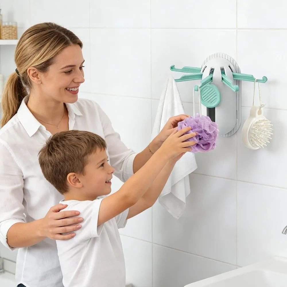 Rotating 5-Claw Storage Hook - Telescopic Wall Hanger