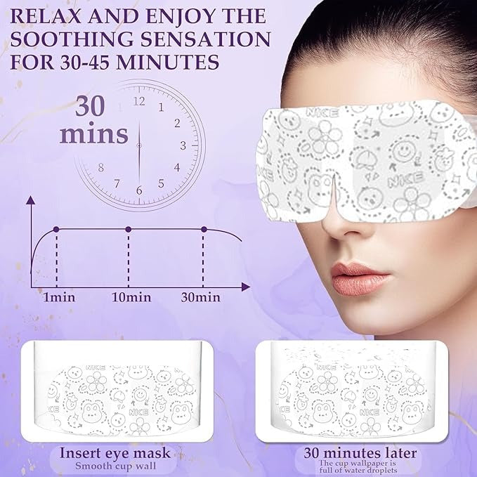 Steam Eye Mask for Dry Eyes Relaxing Warm Sleep Mask