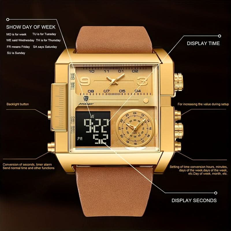 Men’s Fashionable Square Quartz Watch — A Modern Classic