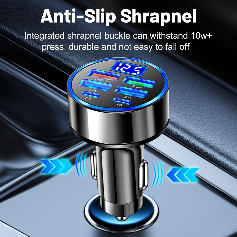 Universal 6-in-1 Car Charger - Multi-Device Fast Hub