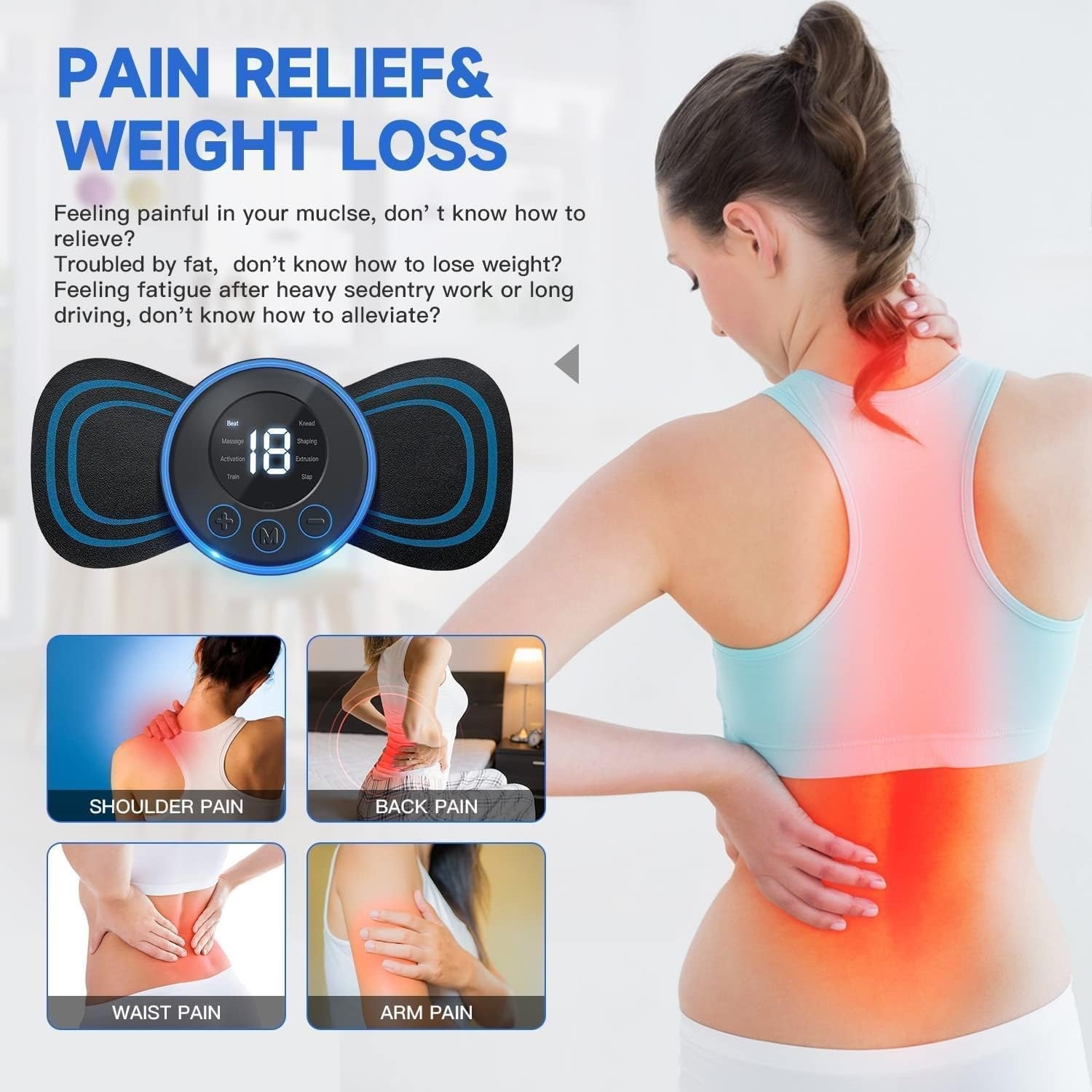 Portable EMS Butterfly Massager - Electric Body Relief