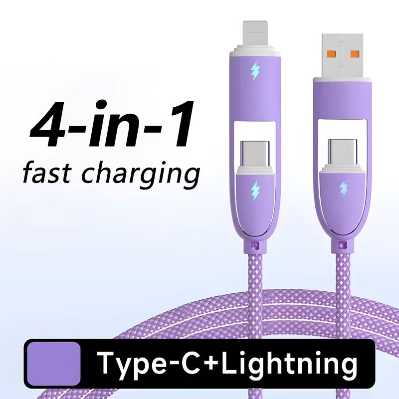 4-in-1 60W Fast Charging Cable - USB-C Multi-Charger