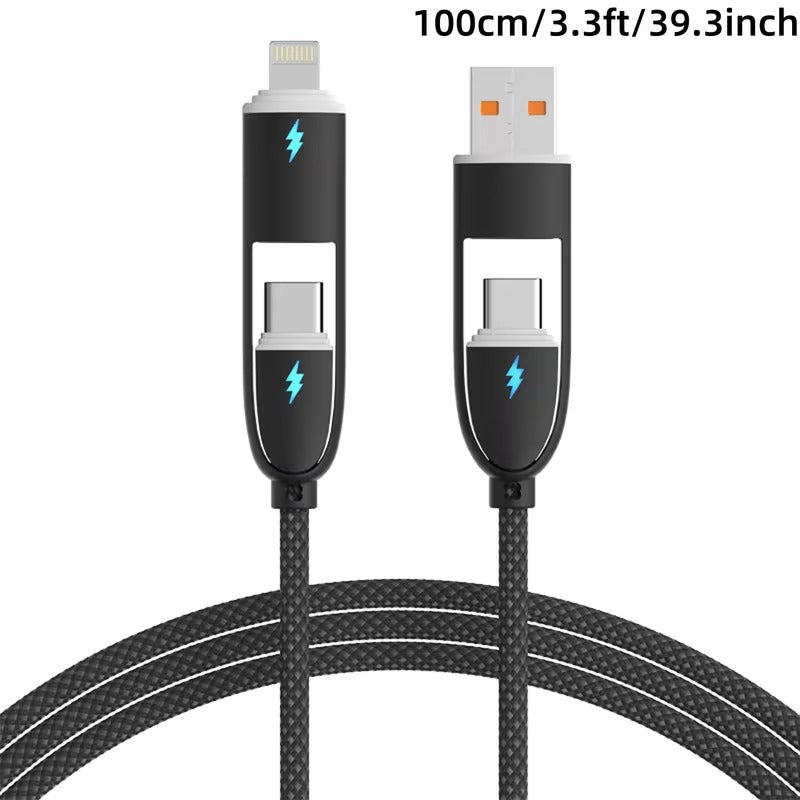4-in-1 60W Fast Charging Cable - USB-C Multi-Charger