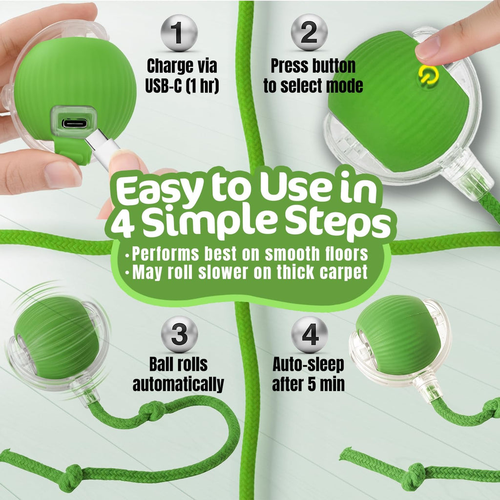 Smart Self-Rolling Cat Ball - Automatic Interactive Toy