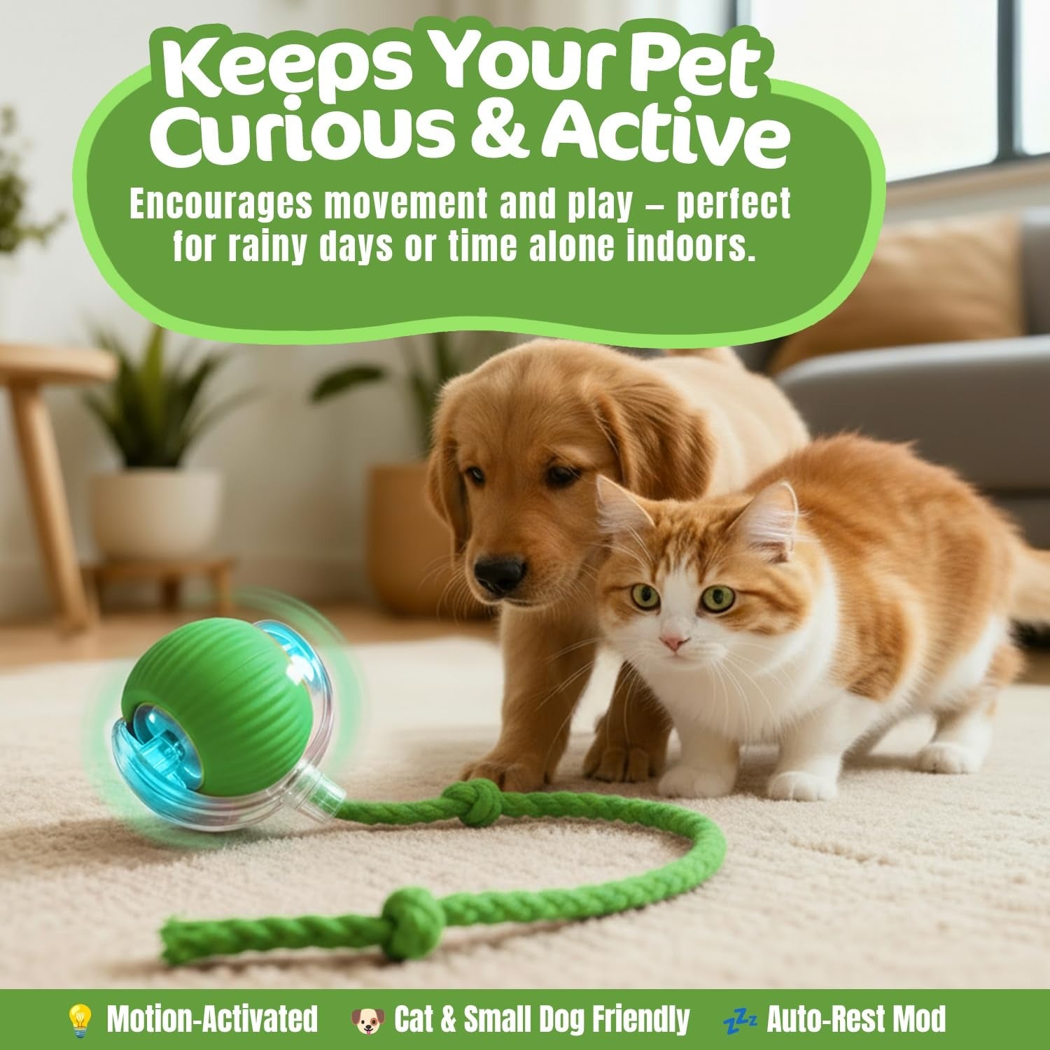 Smart Self-Rolling Cat Ball - Automatic Interactive Toy
