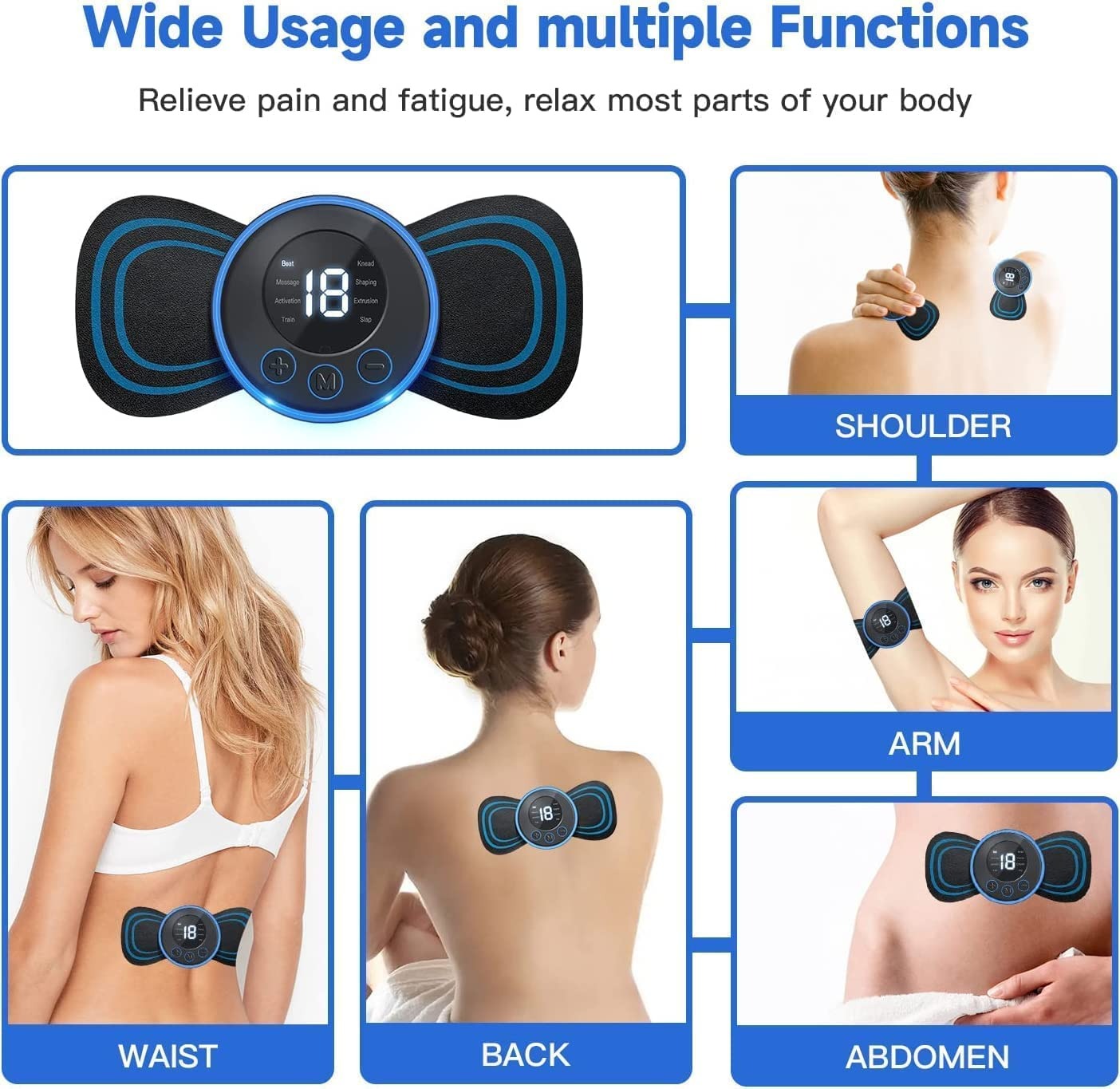 Portable EMS Butterfly Massager - Electric Body Relief