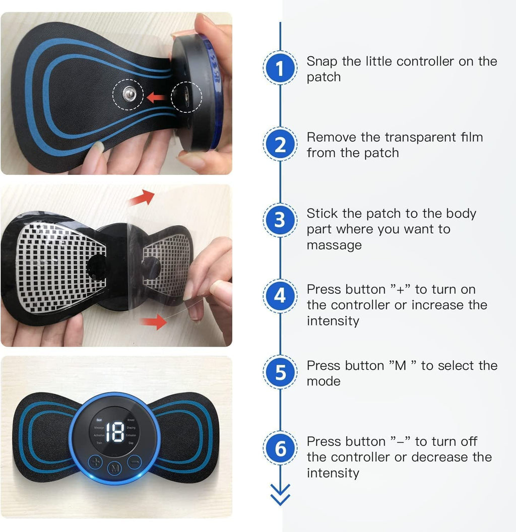 Portable EMS Butterfly Massager - Electric Body Relief