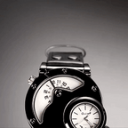 Mens Dual Time Zone Sports Watch Oulm Quartz Clock with PU Leather strap