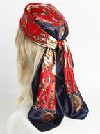 Vintage Baroque Silk Satin Square Scarf Luxury Shawl