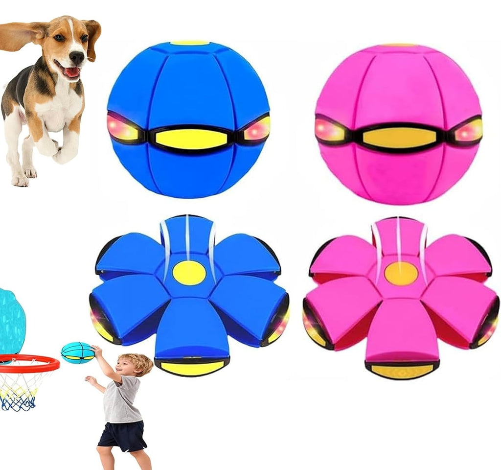 UFO Magic Football Make it Flat Throw disc with Light Flying Toy with Ball for Kids and Pets