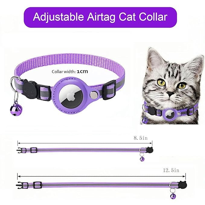 Reflective AirTag Cat Collar — Integrated Safety Design