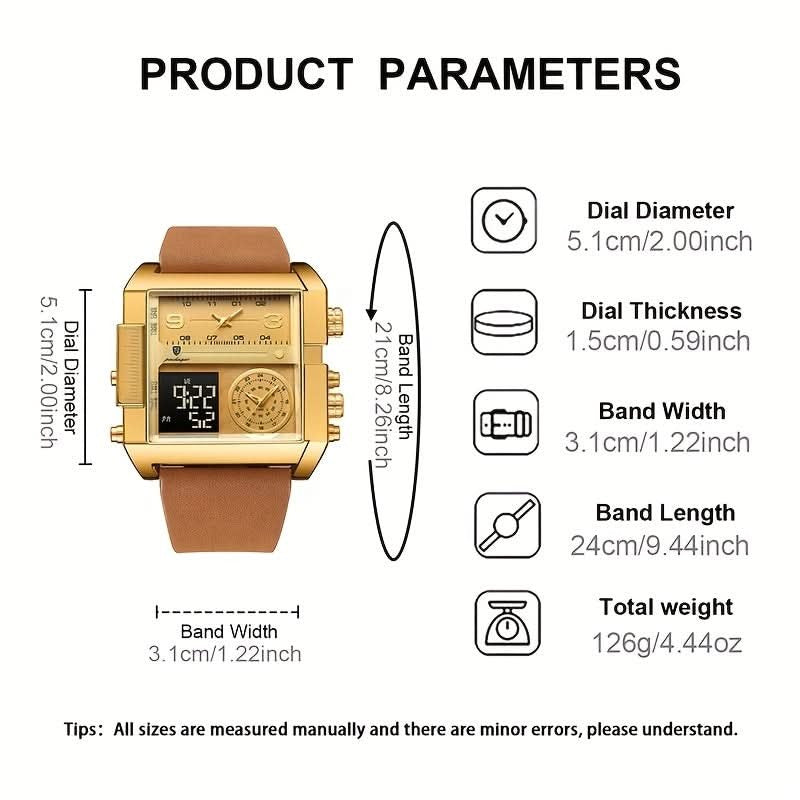 Men’s Fashionable Square Quartz Watch — A Modern Classic