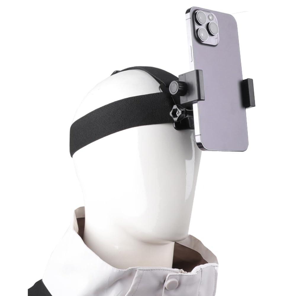 Smartphone Head Strap Mount - Headband with Phone Clip